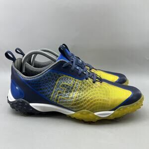 FootJoy Freestyle 2.0 Golf Cleats Men Size 10 M Blue Yellow Comfort Low Shoes